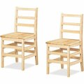 Jonti-Craft KYDZ LADDERBACK CHAIR, 18in SEAT HEIGHT, NATURAL SEAT/NATURAL BACK, NATURAL BASE, 2PK JNT5918JC2